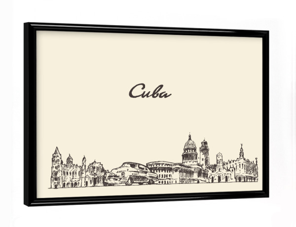 Poster mit schwarzem Rahmen "Cuba" artboxONE - Reise,Architektur