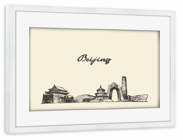 Poster mit Rahmen weiß "Beijing" artboxONE - Städte,Reise,Architektur,Reise / Asien