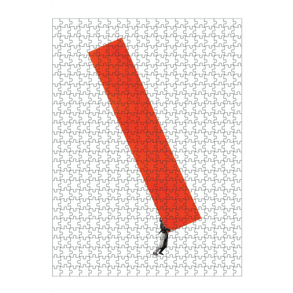 artboxONE Puzzle "Heavy Construction" artboxONE - Menschen,Architektur,Geometrie - Mann,Bau,Form,Design,Stadt,Minimal,Klein,Gewicht,Balken