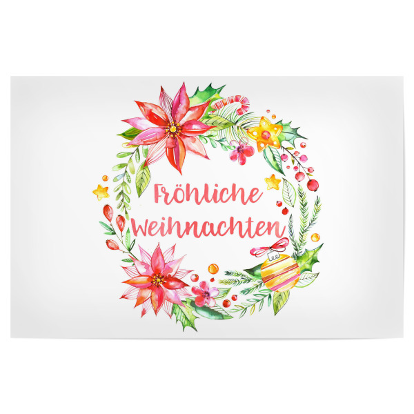 Poster "Fröhliche Weihnachten Landschaft" artboxONE - Typografie,Floral,Weihnachten