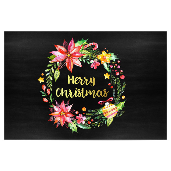 Poster 30x20 cm "Merry Christmas Chalkboard Landscape" artboxONE - Typografie,Floral,Weihnachten