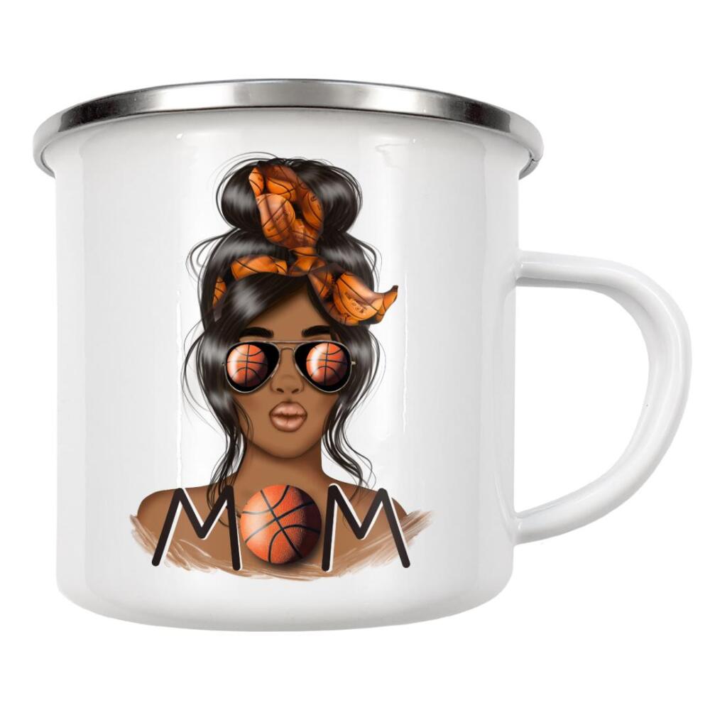 Emaille Tasse "Basketball-Mutter-Illustration" artboxONE - Fashion,Sport,Sport / Motivation,Für Mama,Lustig