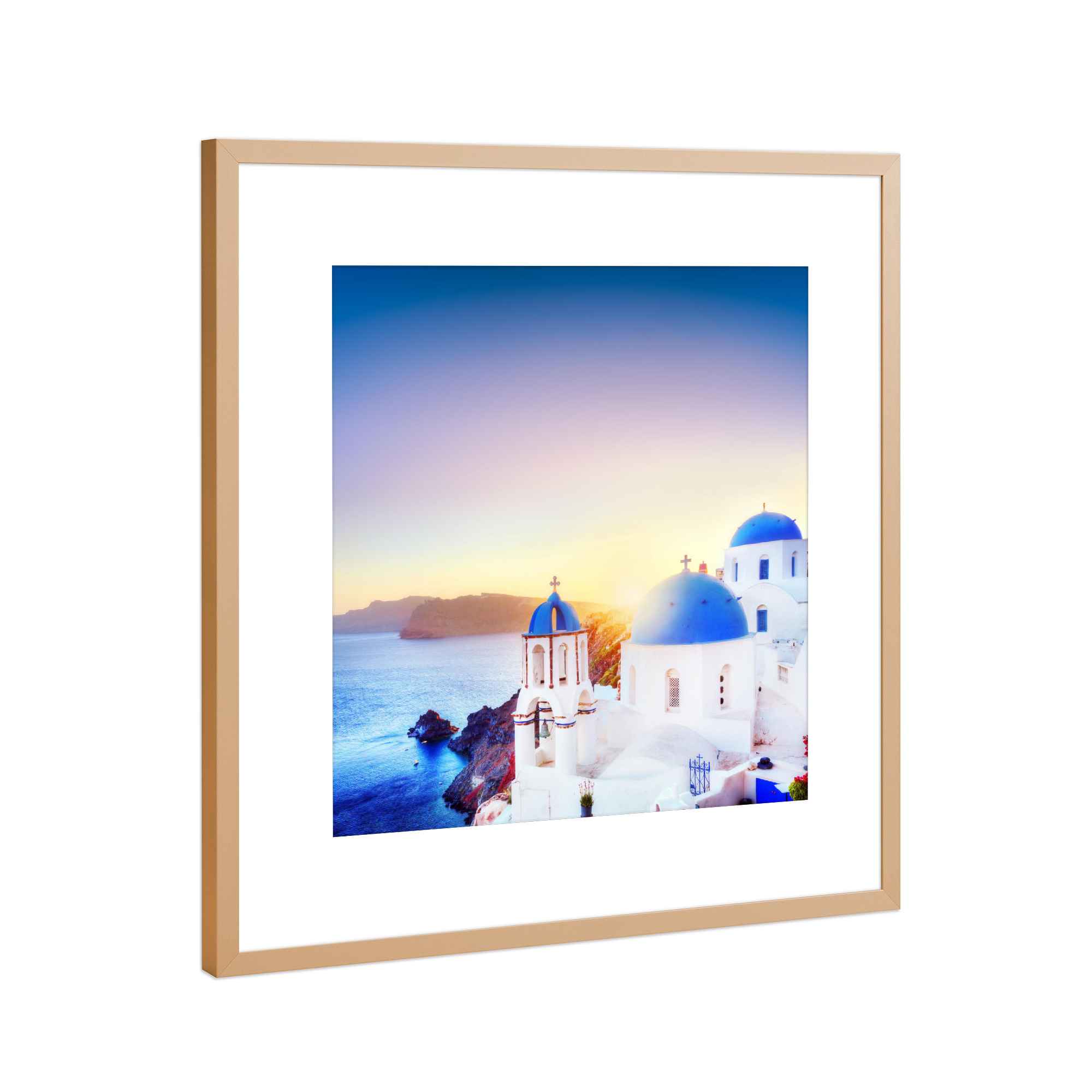 Poster mit Rahmen Kupfer "Oia town on Santorini, Greece" artboxONE - Reise,Reise / Strand und Meer