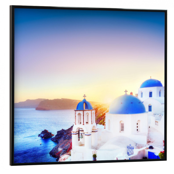 Poster mit schwarzem Rahmen 30x30 cm "Oia town on Santorini, Greece" artboxONE - Reise,Reise / Strand und Meer