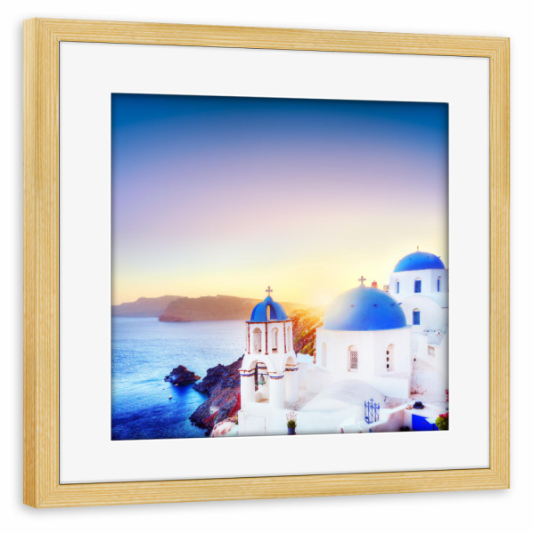 Poster mit Rahmen kiefer "Oia town on Santorini, Greece" artboxONE - Reise,Reise / Strand und Meer