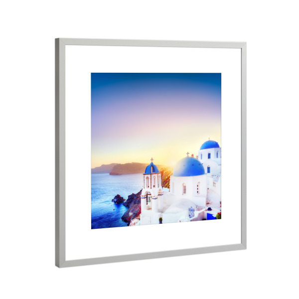 Poster mit Rahmen Silber "Oia town on Santorini, Greece" artboxONE - Reise,Reise / Strand und Meer