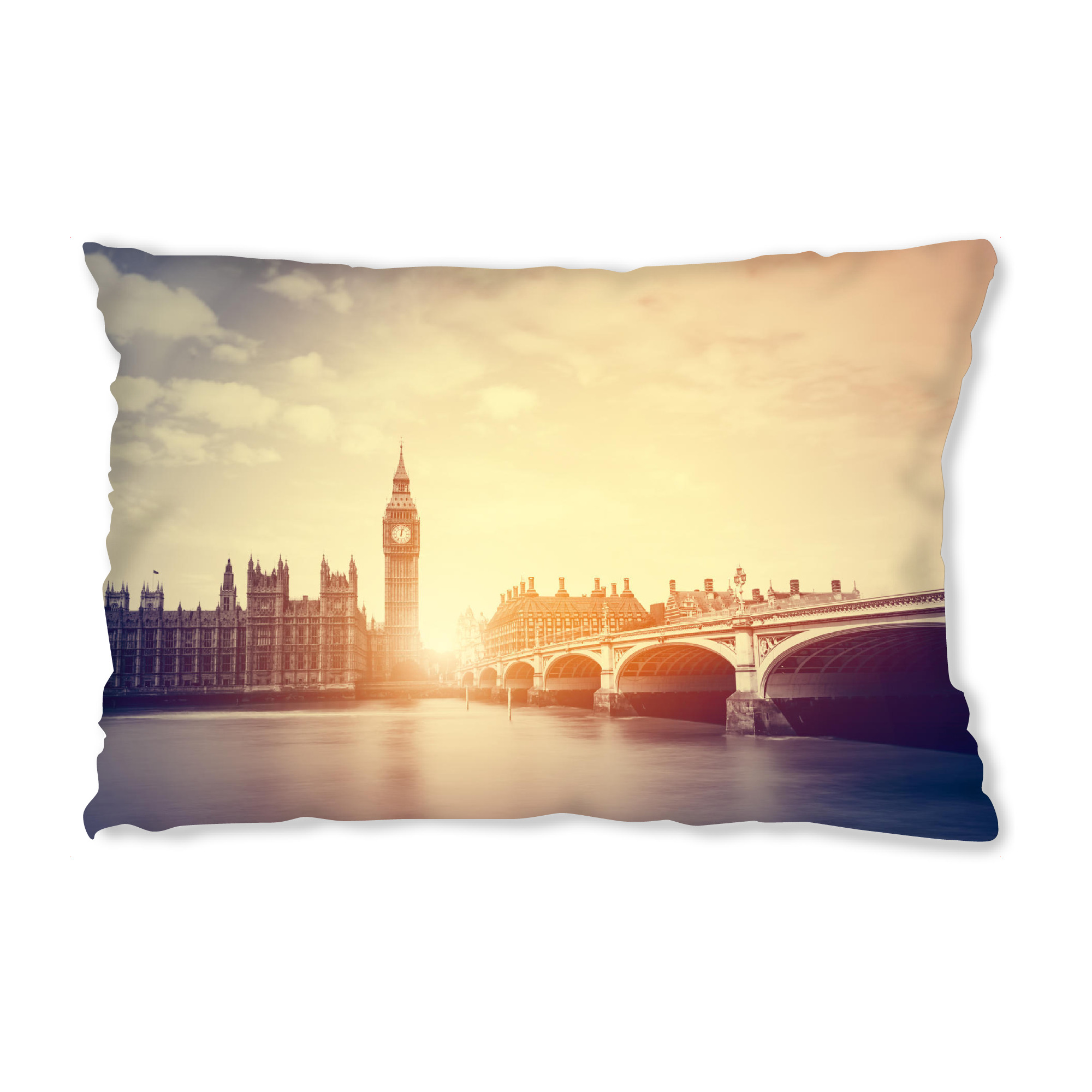 Design-Kissen "Big Ben, Westminster Bridge on River Thames in London, the UK. Vintage 2" artboxONE - Städte,Städte / London,Reise