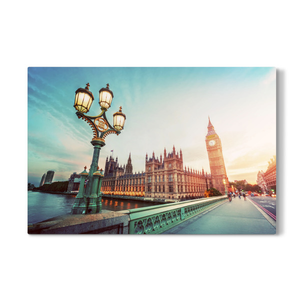 Galerie-Print "Big Ben, London the UK at sunset. Retro street lamp light on Westminster Bridge. Vintage" 30x20 cm artboxONE