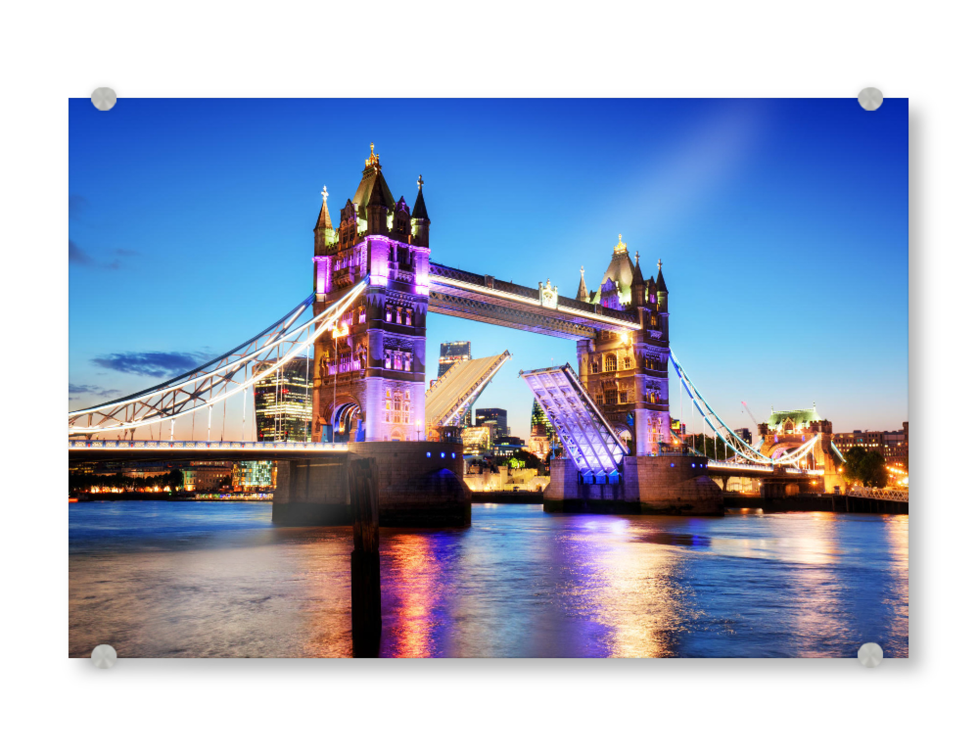 Acrylglasbild "Tower Bridge in London, the UK. Night lights at late sunset" artboxONE - Städte,Städte / London,Reise
