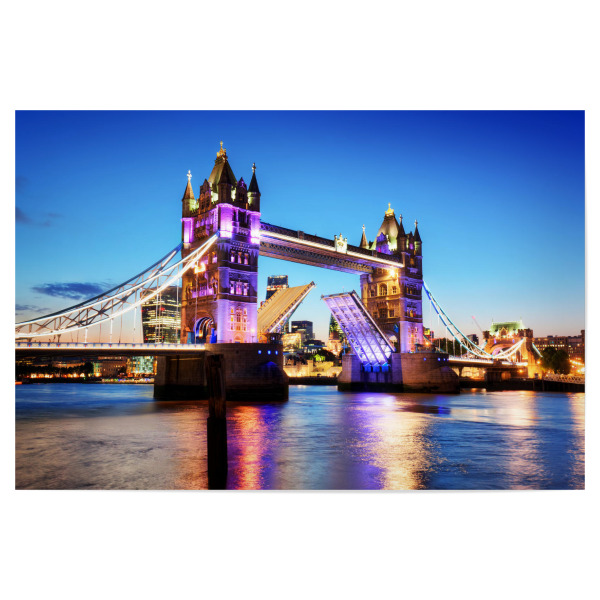 Poster 30x20 cm "Tower Bridge in London, the UK. Night lights at late sunset" artboxONE - Städte,Städte / London,Reise