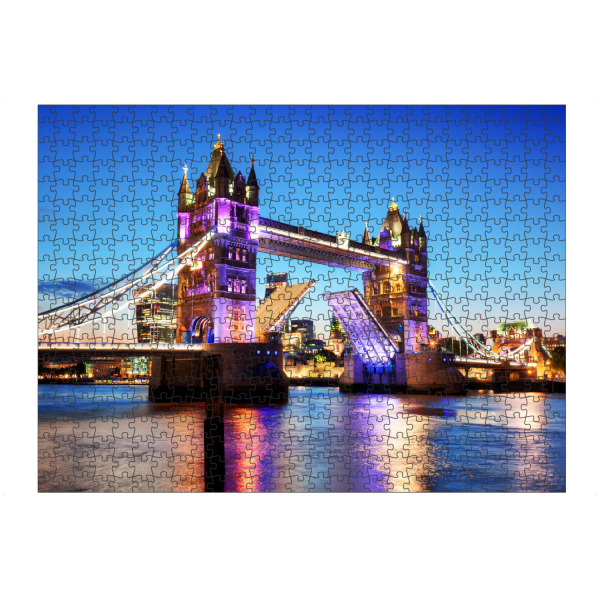 artboxONE Puzzle "Tower Bridge in London, the UK. Night lights at late sunset" artboxONE - Städte,Städte / London,Reise