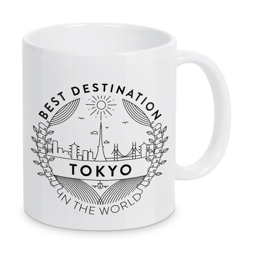 Tasse "Tokio-Abzeichen" artboxONE - Städte - Stadt,Abzeichen,Wahrzeichen,Symbol,Vektor,Abbildung,Gebäude,Tokio,Japan