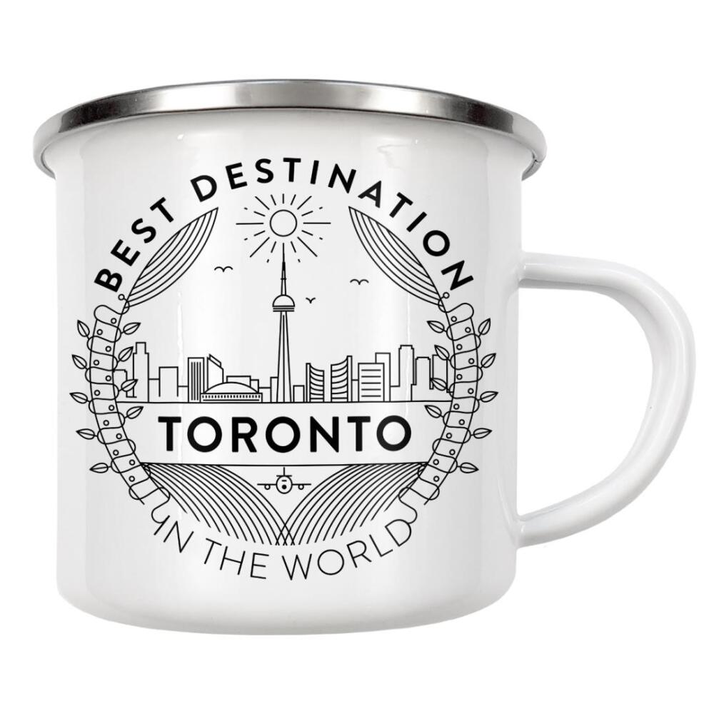 Emaille Tasse "Toronto-Abzeichen" artboxONE - Städte - Stadt,Abzeichen,Wahrzeichen,Symbol,Vektor,Abbildung,Gebäude,Toronto,Kanada