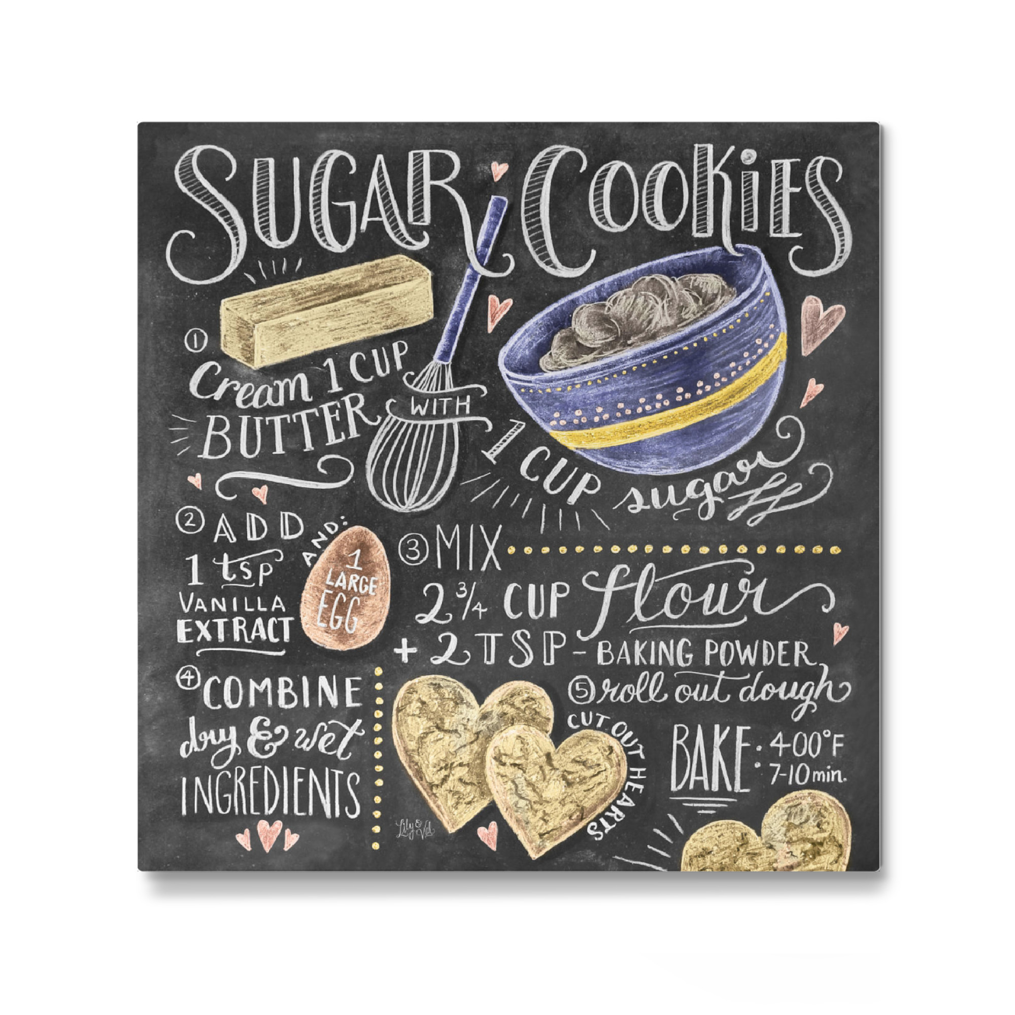 Galerie-Print "Sugar Cookies Recipe" 30x30 cm artboxONE
