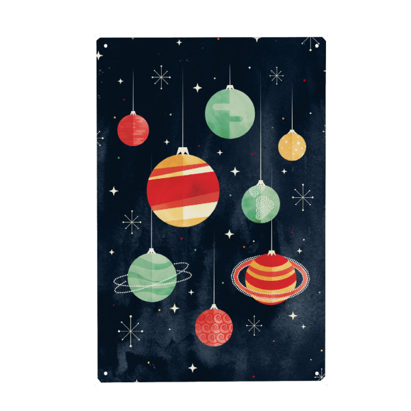 Metall Poster "Joy to the Universe" artboxONE - Natur,Weihnachten,Kartografie,Galaxy