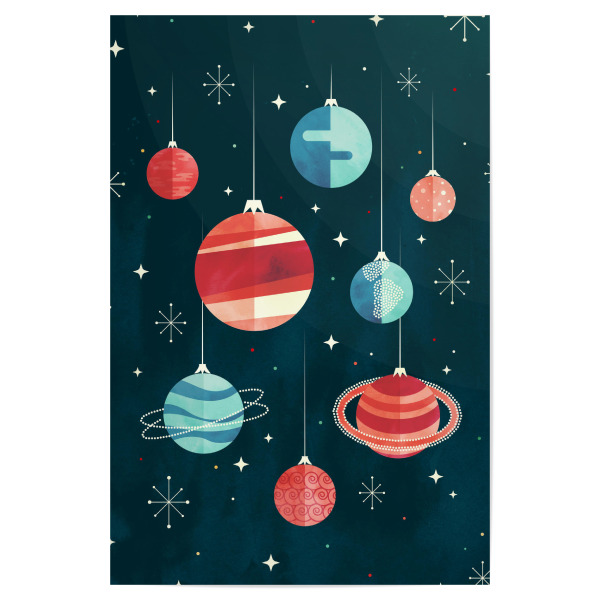 Poster 30x20 cm "Joy to the Universe (in Teal)" artboxONE - Natur,Weihnachten,Kartografie,Galaxy