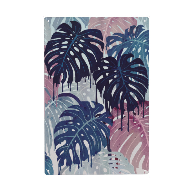 Metall Poster "Monstera Melt" artboxONE - Natur,Floral