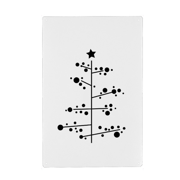 Holzbild "Weihnachtsbaum minimalistisch" artboxONE - Natur,Abstrakt,Schwarzweiß,Weihnachten