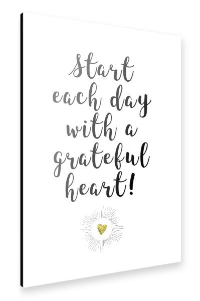 Alu-Dibond "Grateful heart" 30x20 cm artboxONE