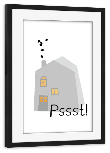 Poster mit Rahmen schwarz "Stilles Haus" artboxONE - Weihnachten