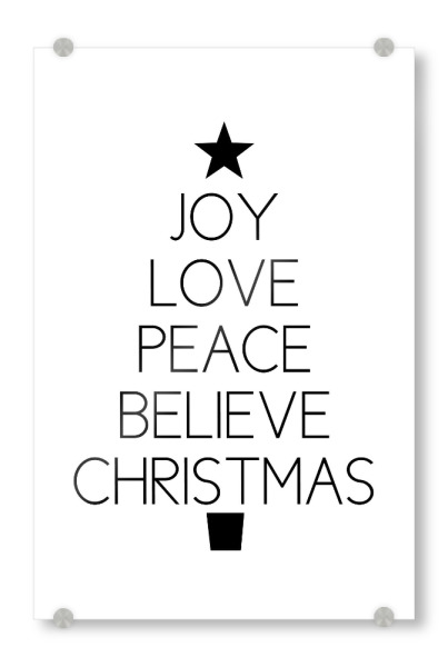 Acrylglasbild "Christmas" artboxONE - Typografie,Menschen,Schwarzweiß,Liebe,Weihnachten