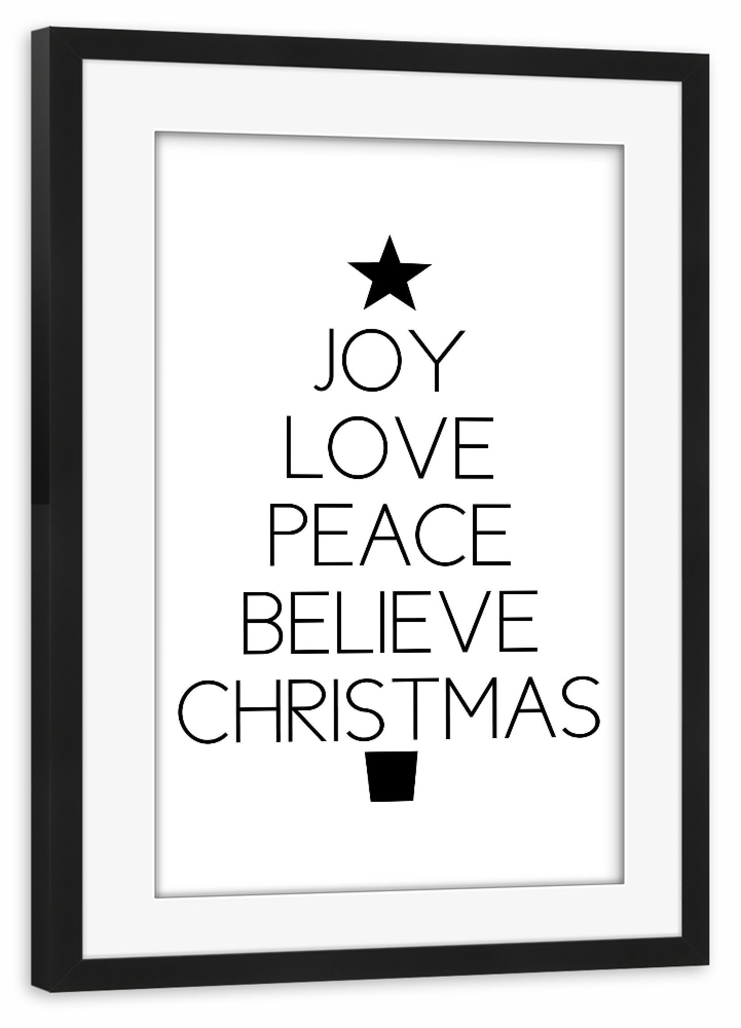 Poster mit Rahmen schwarz "Christmas" artboxONE - Typografie,Menschen,Schwarzweiß,Liebe,Weihnachten