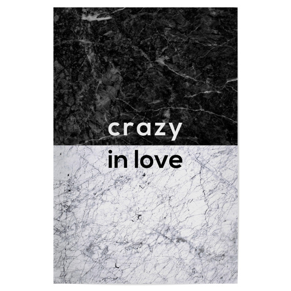 Poster "Crazy in Love" artboxONE - Typografie,Abstrakt,Schwarzweiß,Musik,Liebe,Marmor