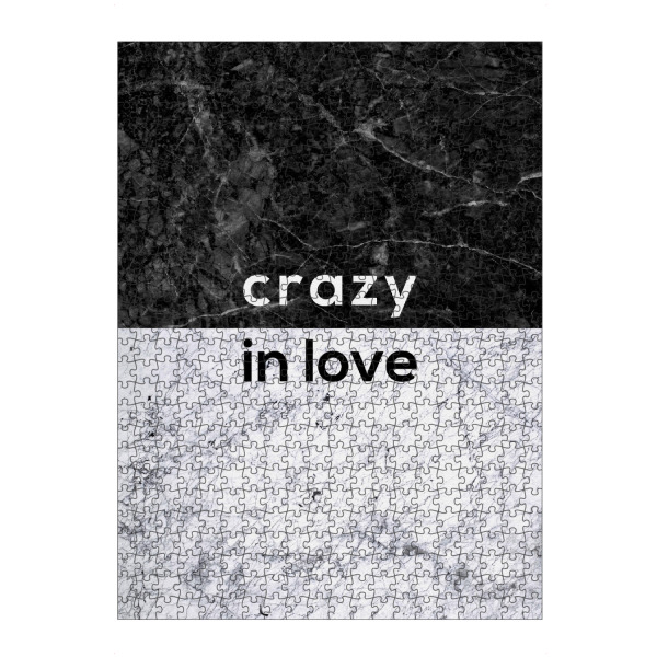 Puzzle Ravensburger "Crazy in Love" artboxONE - Typografie,Abstrakt,Schwarzweiß,Musik,Liebe,Marmor