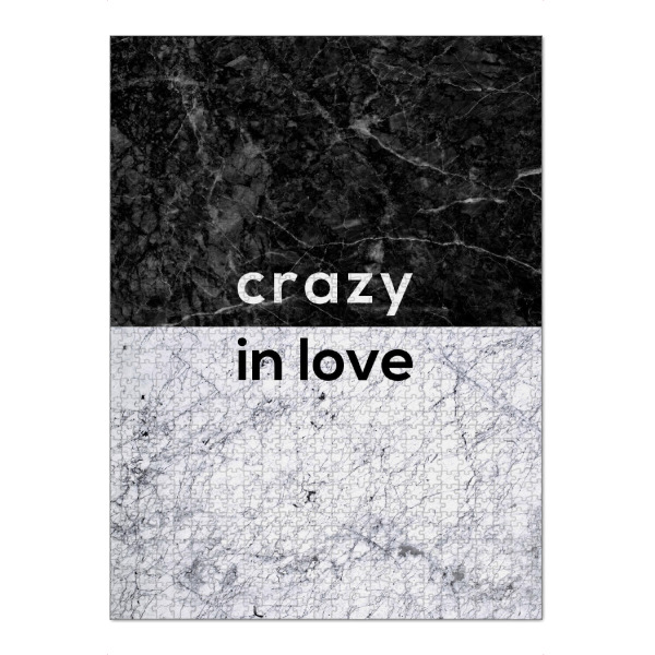 Puzzle Ravensburger "Crazy in Love" artboxONE - Typografie,Abstrakt,Schwarzweiß,Musik,Liebe,Marmor