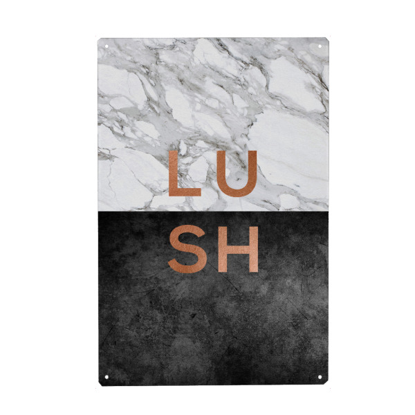 Holzbild "Lush" artboxONE - Typografie,Abstrakt,Schwarzweiß,Marmor