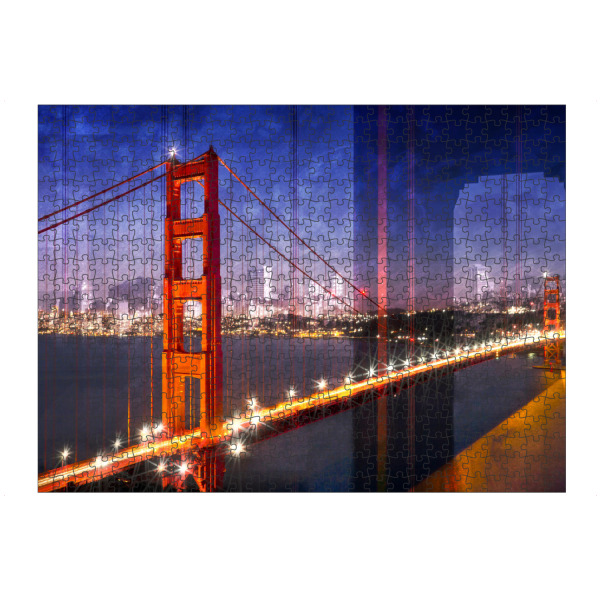 Puzzle Ravensburger "City Art Golden Gate Bridge Composing" artboxONE - Reise,Abstrakt,Architektur,Reise / Länder,Städte / San Francisco