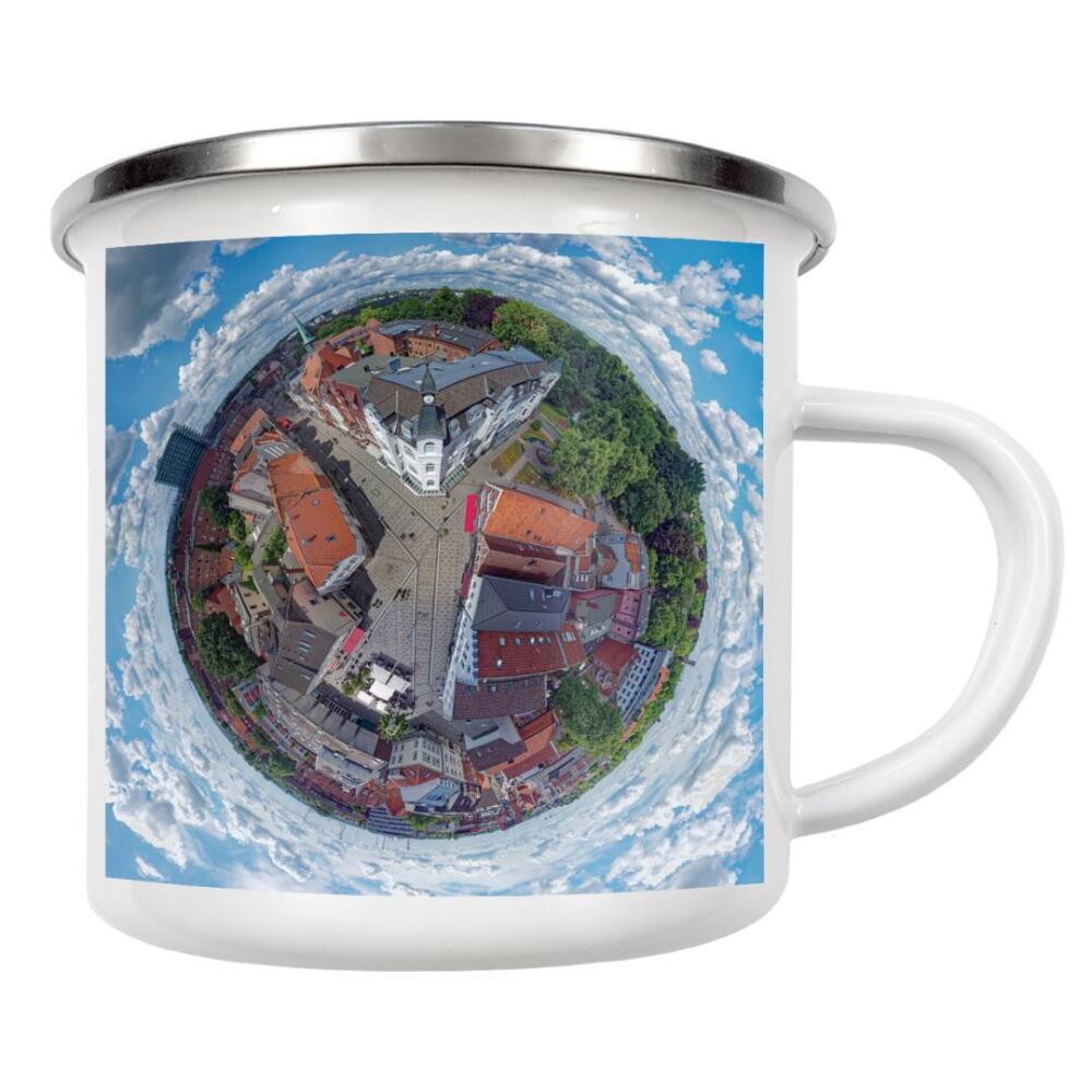 Emaille Tasse "Hamburg - Bergedorfer Markt; low" artboxONE - Städte,Städte / Hamburg,Reise,Architektur,Reise / Länder