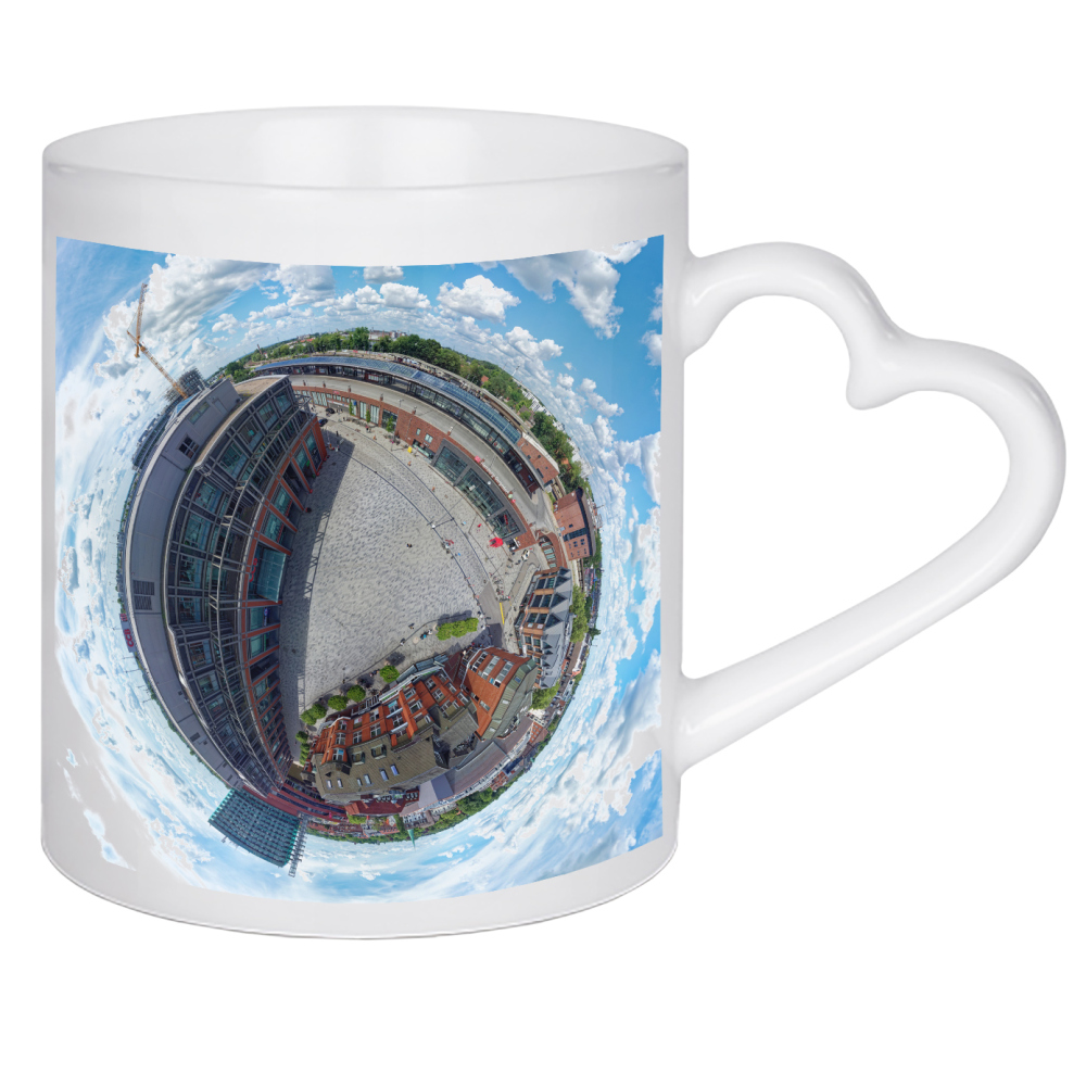 Herztasse "Hamburg-Bergedorf Bahnhofplatz" artboxONE - Städte,Städte / Hamburg,Reise,Architektur,Reise / Länder