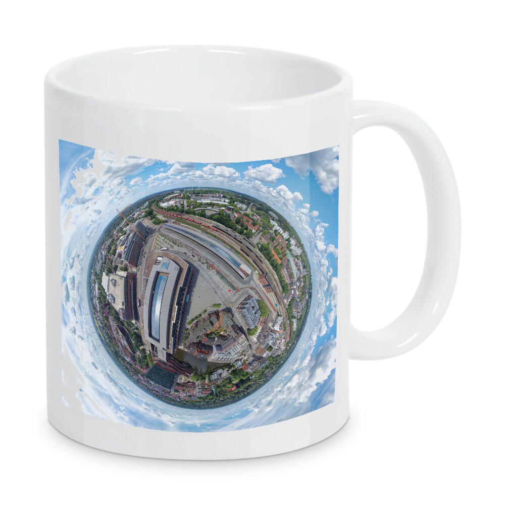 Tasse "Hamburg-Bergedorf -Bahnhofplatz" artboxONE - Städte,Städte / Hamburg,Reise,Architektur,Reise / Länder