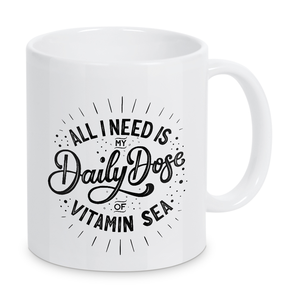 Tasse "Daily Dose of Vitamin Sea" artboxONE - Typografie,Unterwasser,Lustig
