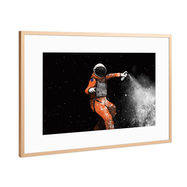 Poster mit Rahmen Kupfer "ASTRONAUT" artboxONE - Fiktion - Astronaut,Raum,Raumplätzchen