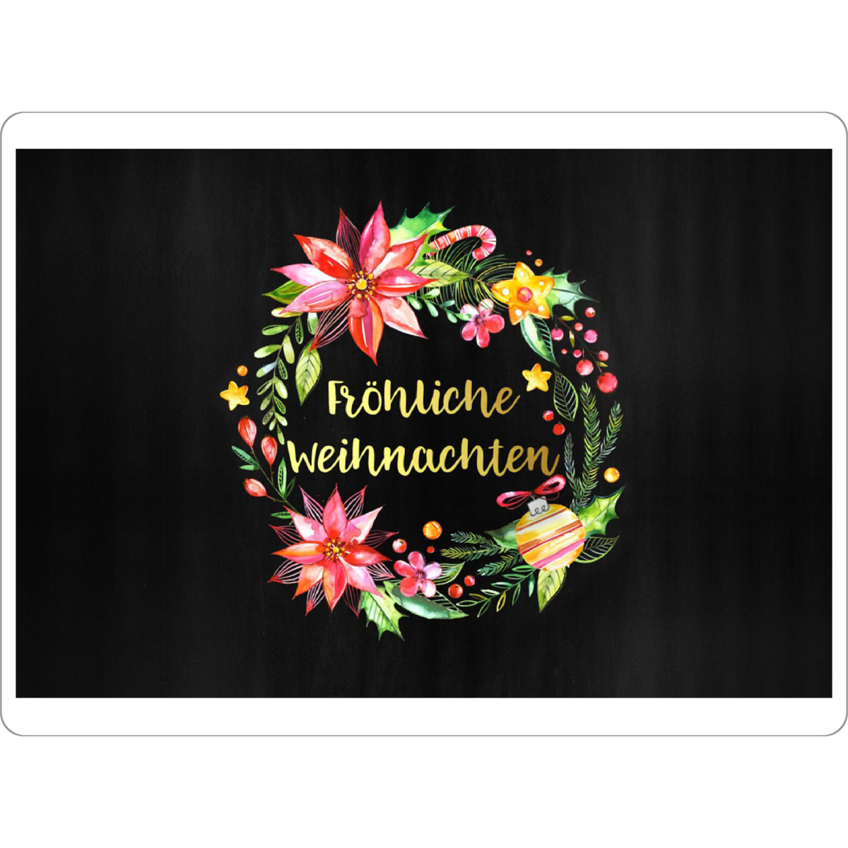 Tischset "Fröhliche Weihnachten Tafel" artboxONE - Weihnachten - Fröhliche weihnachten tafel,Aquarell,Kranz - Bild Fröhliche Weihnachten Tafel