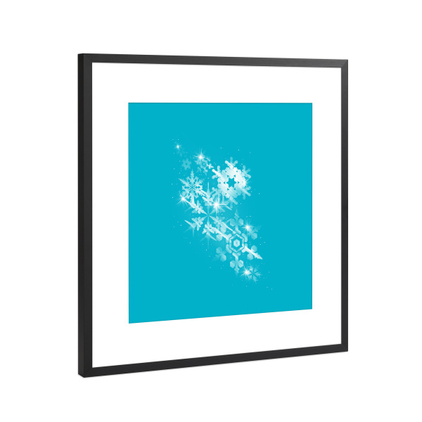 Poster mit Rahmen Schwarz (Metallic) "Snow Flakes of Hope" artboxONE - Natur,Abstrakt