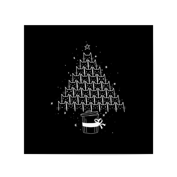 Poster 20x20 cm "Catxmas" artboxONE - Natur,Comic - Cats,Xmas,Animals,Cats,Cute,Funny,Christmas,Pile,Tobe fonseca,Tobias fonseca