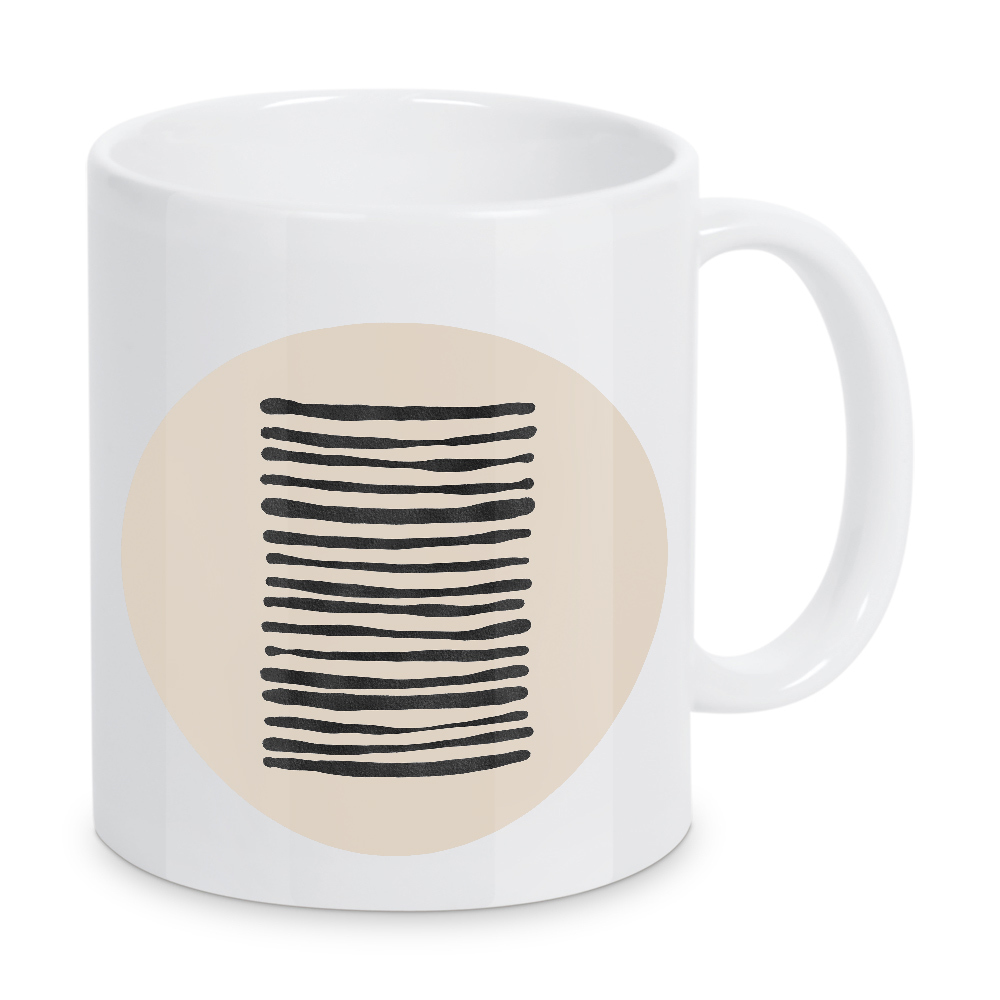 Tasse "Beige schwarze Strichzeichnungen" artboxONE - Abstrakt,Geometrie