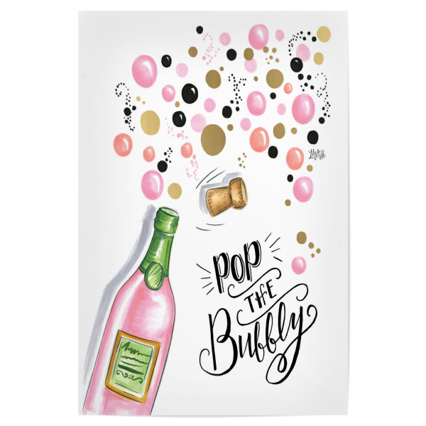 Poster "Pop The Bubbly" artboxONE - Typografie,Essen & Trinken,Essen & Trinken / Alkohol