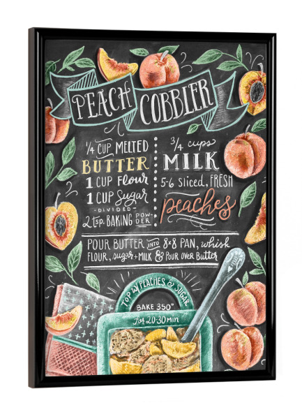 Poster mit schwarzem Rahmen "Peach Cobbler" artboxONE - Typografie,Essen & Trinken,Essen & Trinken / Alkohol - Pfirsich,Pfirsisch,Backen