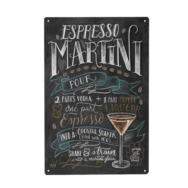 Holzbild "Espresso Martini" artboxONE - Typografie,Essen & Trinken,Essen & Trinken / Alkohol