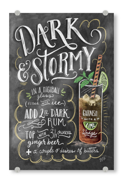 Acrylglasbild "Dark & Stormy Cocktail" artboxONE - Typografie,Essen & Trinken,Essen & Trinken / Alkohol