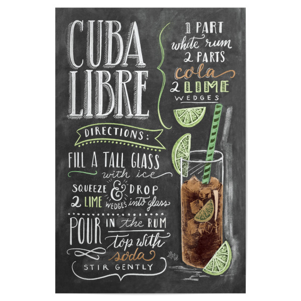 Poster "Cuba Libre" artboxONE - Typografie,Essen & Trinken,Essen & Trinken / Alkohol - Cubalibre,Cocktail,Rum,Alkohol,Trinken,Drink