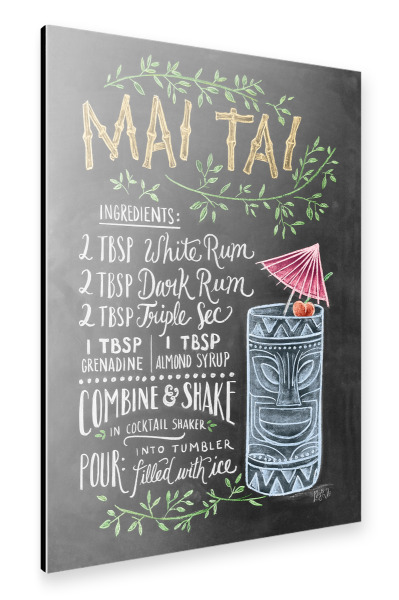 Alu-Dibond "Mai Tai Cocktail" 30x20 cm artboxONE