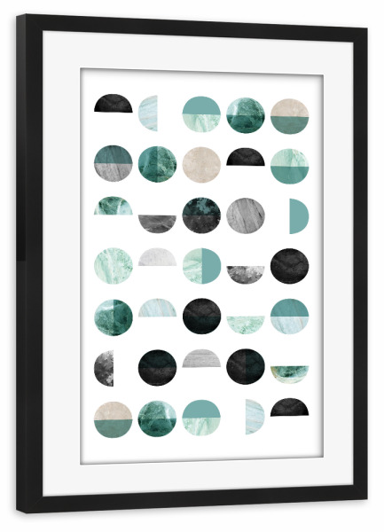 Poster mit Rahmen schwarz "Geometric Circle Compilation" artboxONE - Abstrakt,Geometrie
