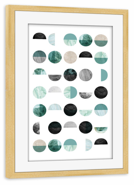 Poster mit Rahmen kiefer "Geometric Circle Compilation" artboxONE - Abstrakt,Geometrie