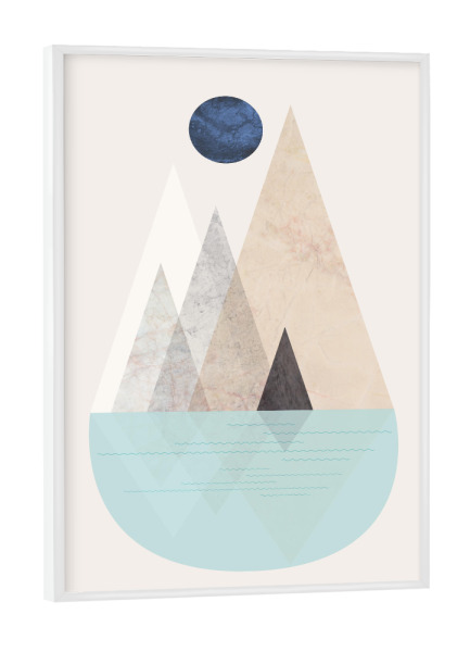 Poster mit weißem Rahmen "Scandinavian Mountain Scene 2" artboxONE - Natur,Abstrakt,Geometrie