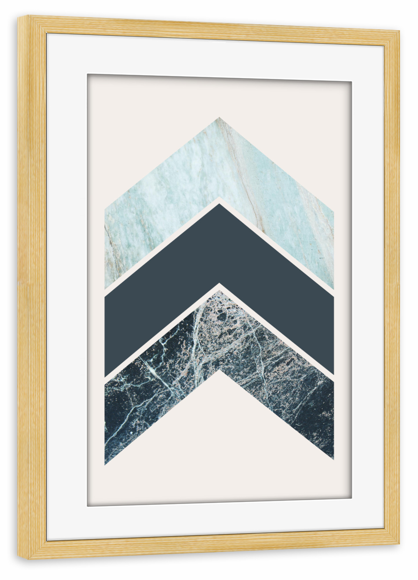 Poster mit Rahmen kiefer "Scandinavian Chevrons" artboxONE - Natur,Abstrakt,Geometrie